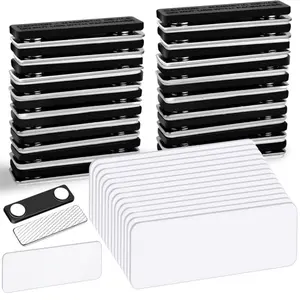 Reusable Magnetic Name Tags, Built in Magnets, 20 Sets Blank Magnet Badges for Personalized DIY Projects, Ideal for School & Office Use