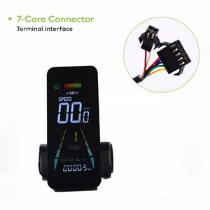 [UART 2 protocol only] 1-piece F4 sm7PIN premium wired electric bicycle computer LCD display with NFC unlocking and Type-C charging port for mobile phone charging. Suitable for all kinds of electric bicycles