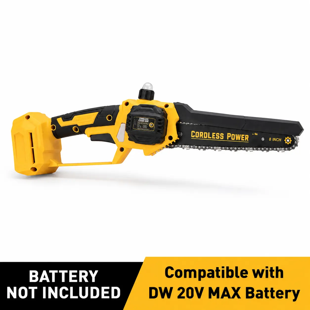 8-Inch Brushless Cordless Electric Chainsaw Tool Kit, Compatible With DeWALT 20V MAX Battery (No Battery Included), Ideal For Yd & Garden Branch Trimming