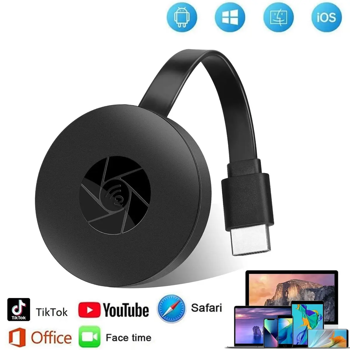 Salange G2 Miracast TV Dongle Wifi Wireless TV Stick Supoort HDMI-Compatible 1080P Mirror Screen Display Adapter for IOS Andorid