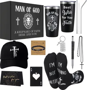 Father's Day Gift 10 Pcs Christian Gifts for Men Inspirational Religious Gift Set for Dad Husband Grandpa Male Friends Coworker