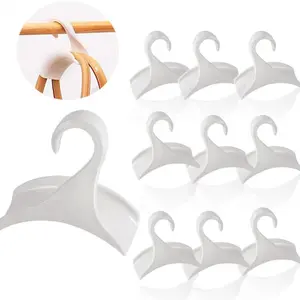 10PCS Widen Purse Hanger Hook for Closet, Thicken Backpack Hand Bag Hanger Organizers and Storage for Handbag Tote Cap Headphone Satchels-Clear Closet Organizing Acrylic White