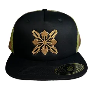 ALL ANXD Embroidered Hawaiian Clubs Quilt Design on Double Portion Supply Flat Bill Snapback Hat
