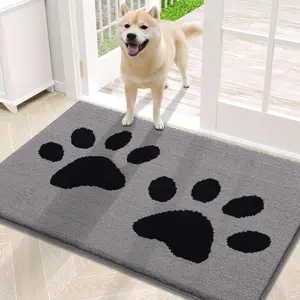 Dog Door Mat for Muddy Dogs, Front Entrance Doormat for Inside Floor (30x20 Inches, Grey) Dog Door Mat for Muddy Dogs, Front Entrance Doormat for Inside Floor (30x20 Inches, Grey)