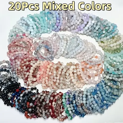 Women's 20Pcs Bohemian Glass Beaded Bracelet Set - Multicolor Retro Casual Jewelry for Women, Romantic Gifts for Her, Suitable for Daily Wear, Parties