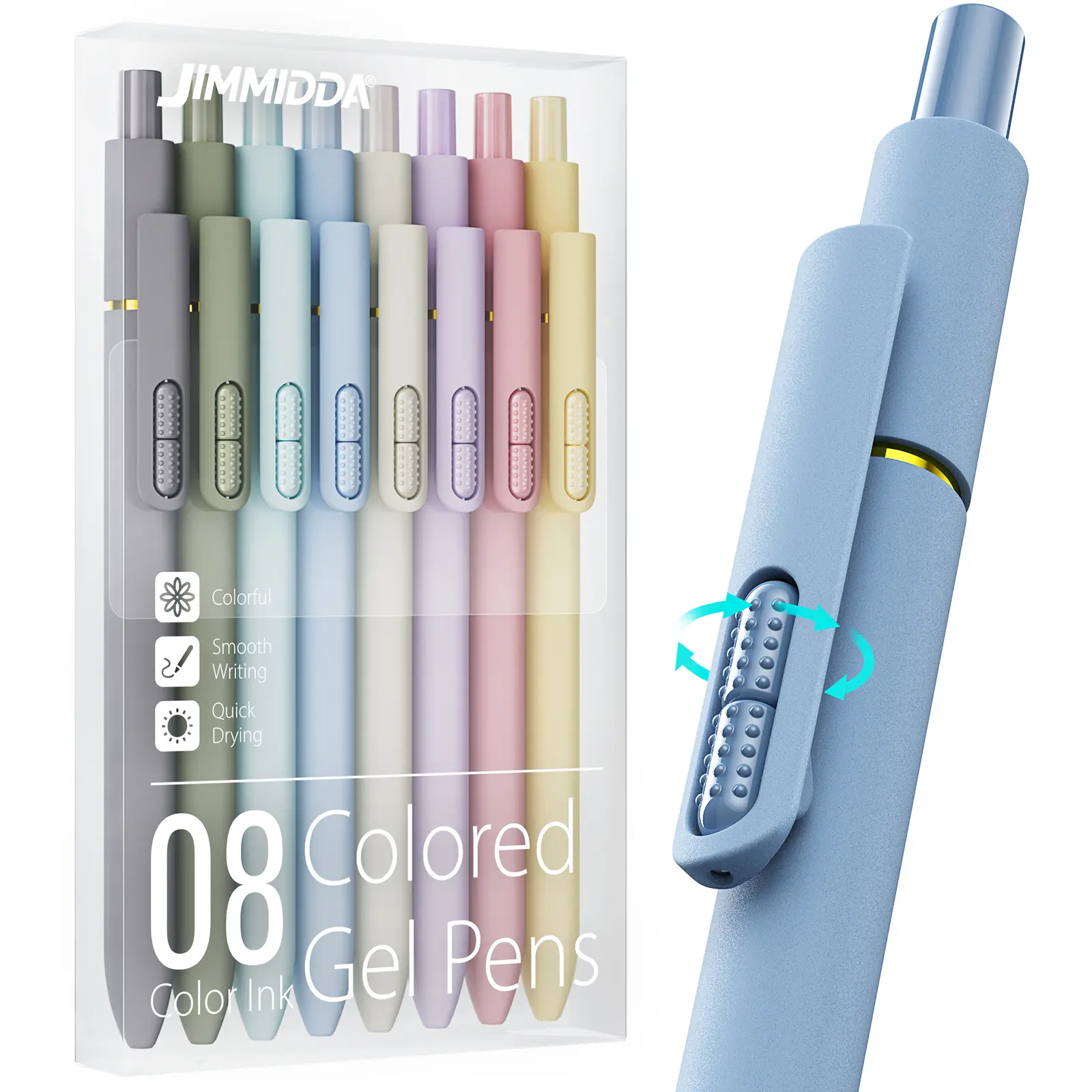 Colorful Gel Pens - 8 Pcs Colored Ink Pens Coloring | 0.7MM Smooth Writing Medium Point - Quick Drying Retractable Colored Pen for Journaling Note Taking (Vintage - 8Pcs dealsforyoudays