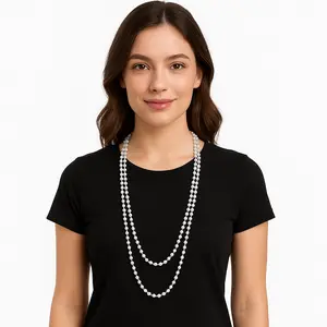 Hollywood Pearl Bead Necklaces - Set of 4