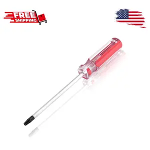 T20 Torx Security Screwdriver with Magnetic Tip Plastic Grip (Red, 178mm/ 7")