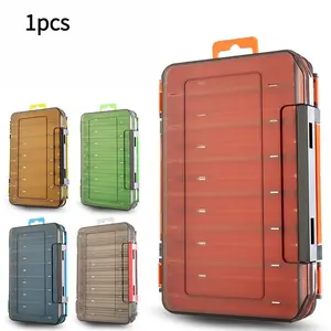 14 Compartments Double Sided Fishing Tackle Box Lure Bait Squid Storage Organizer Case for Fishing Enthusiasts Portable Waterproof Fishing Gear Storage Container