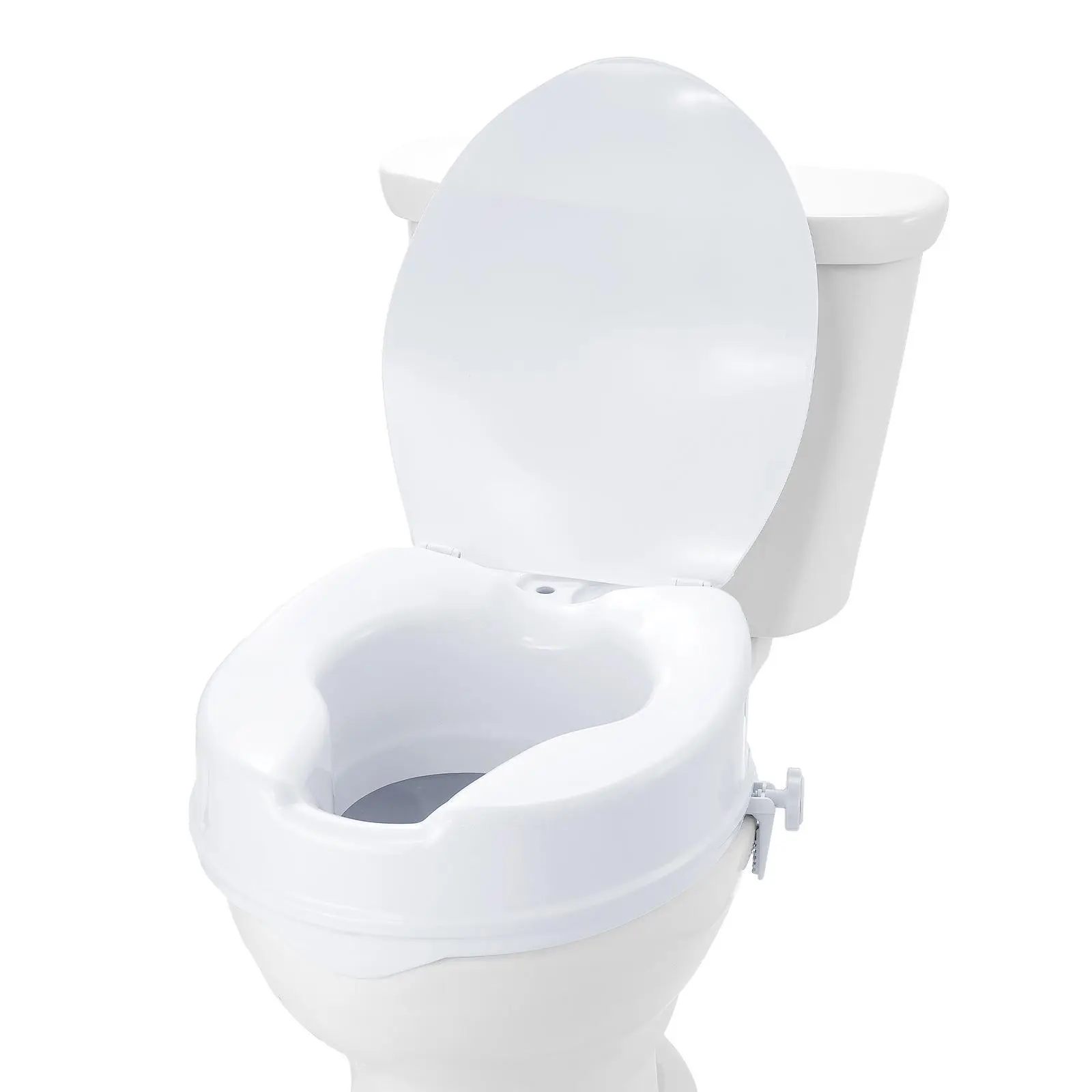 【SummerFinds】VEVOR Raised Toilet Seat,  4" Height Raised, 300 lbs Weight Capacity, Universal Toilet Seat Riser, Screw Rod Locking, with Toilet Seat, for Elderly, Handicap, Patient, Pregnant, Medical