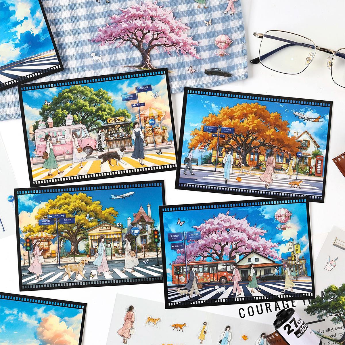 4-in-1 Miniature Scene Sticker Set, A Curated Collection of 3D Stickers for Scrapbooking & DIY Decals. Versatile & Creative Fun. (Tweezers Included)