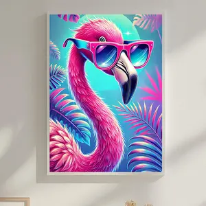 5D Diamond Painting Kit, Flamingo Rhinestone Mosaic Art, DIY Needlework Handicraft, Wall Art Painting for Home Decoration & Handmade Gift