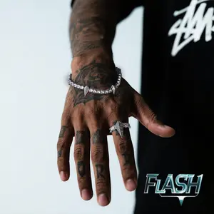 Flash Black Panther AAAAA+ Cubic Zirconia Bracelet Men and Women Adjustable Ring, Rapper Bracelet Ring Set, Jewelry Box, Ideal Gift, Birthday Gift Earrings