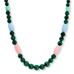 Mine Finds by Jay King Malachite and Opal Sterling Silver 18" Necklace