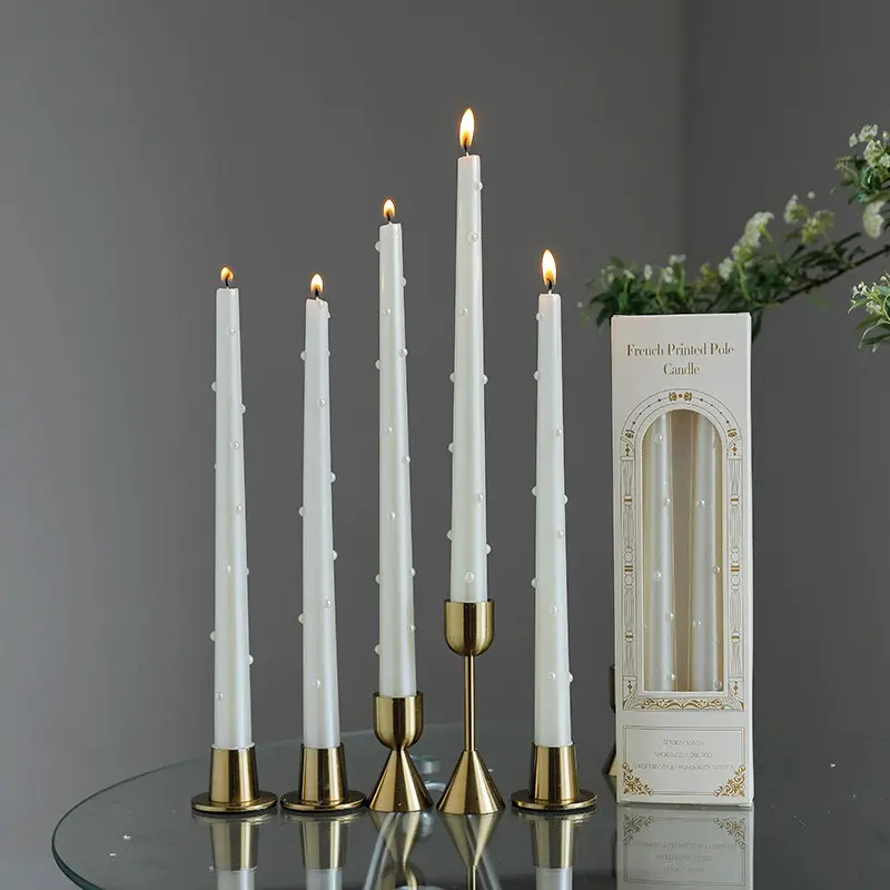 2 Pack Pearl Long Stick Scented Aromatic Candles, Hotel Candle Atmosphere Decorating Desktop Decor, Decoration, European Romantic Ambiance Smokeless Pearls Candles, Halloween Gifts