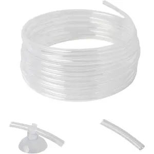 Airline CO2 Tubing 16.4  PU Aquarium CO2  Proof Tubing Trachea with Check Valves, Suction Cups, Soft and Transparent Aquarium Air Pump Accessories for Fish
