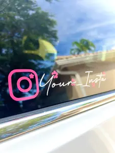 Custom Flower Decal for Instagram | Name Personalized Vinyl Decal Sticker | Instagram Tag Decal | Car Decal | Custom Decal car sticker