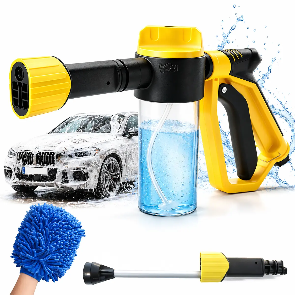  Foam Blaster  Foam Wash Gun, Quick Connect, Soap Cannon with Adjustable Nozzle, Snow Foam, Efficient Car Cleaning, Detailing Products, Car Detailing, Car Cleaning Kit, Foam Cannon Automotive, Car Wash Set