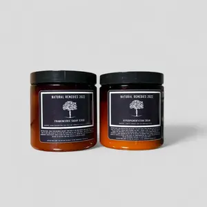 Natural Remedies 2022 Sugar Scrub & Hyperpigmentation Cream Bundle 8 oz bundle deal- Organic Arrowroot Body Exfoliator & Vegan Detox Formula for Skin Repair
