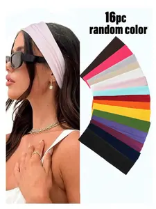 8/16Pack Random Style Non-Slip Headbands - Women's Fashion Sports Headbands, Soft Fabric Elastic Headbands, Suitable For Exercise, Yoga, And Running Women's Hair Accessories