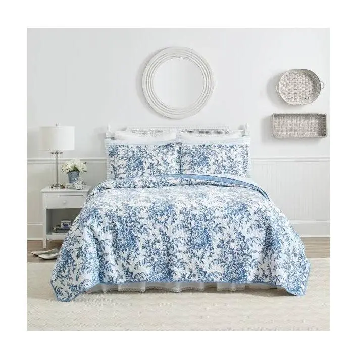 Laura Ashley Bedford Blue Twin Quilt Set Laura Ashley Bedford Blue Twin Quilt Set