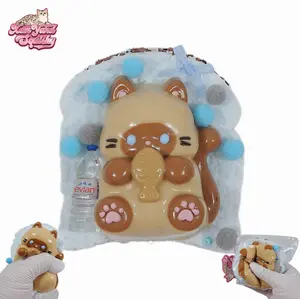 Siamese Cat Toast Squishy, Handmade taba squishy, Food-Grade Silicone Slow-Rising Rebound Squishy, Sticky Squeeze Toys Gift, Fidget Toys for Stress Relief, Non-Toxic Sensory Toys (3.53oz/100g)