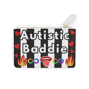 Autistic Baddie Mini Clutch Bag | Neurodiversity Pride, Infinity Symbol, Heart & Flame Design