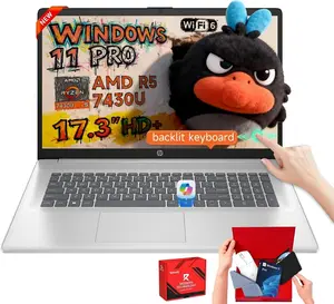 HP 17 Laptop Computer, 17.3" HD+ Touchscreen, AMD Ryzen 5-7430U, Up to 32GB RAM, Up to 2TB SSD, Windows 11 Pro, Backlit KB, Silver, Ideal for College & Home