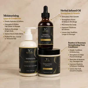Kevory Growth & Moisture Trio - Herbal Infused Oil, Moisturizing Leave-In Conditioner, Root Booster Mask for Dry Hair