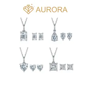【#241 4 Styles Necklace】 Moissanite Necklace Collection (4 Styles) — Exquisitely crafted from 925 Sterling Silver and set with synthetic Moissanite; the premier choice for wedding and engagement jewelry