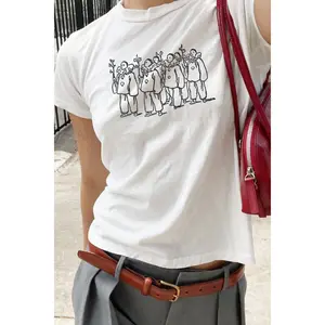 Harlequin Jester Graphic Baby Tee, Y2K Indie Style