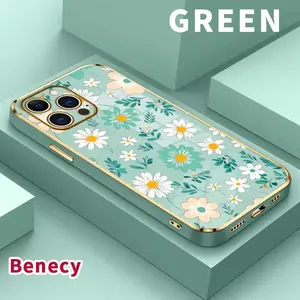 Soft TPU Phone Case for iPhone 17 15 Pro Max 16 14  Air Plus 13 12 11 X XS Max XR Floral Whimsy Dream Luxury Electroplating TPU Anti-Slip Bumper Shockproof Cover Gift full-coverage design