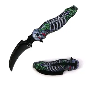 Zombie Apocalypse Spring Assist Knife Metal Handle Custom Blade Pocket Clip