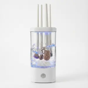 Premium Automatic Makeup Brush Cleaner and Dryer | Spin-Dry Tech & Dust-proof Holder | Lazy Beauty Hack & Gift for Her Cosmetic bursh cleaner