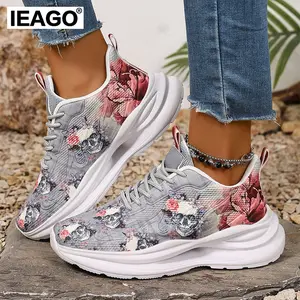 Halloween IEAGO Original Women's Outdoor Casual Sports Walking Running Mesh Breathable Walking Jogging Lightweight Sneakers Trainer Runner