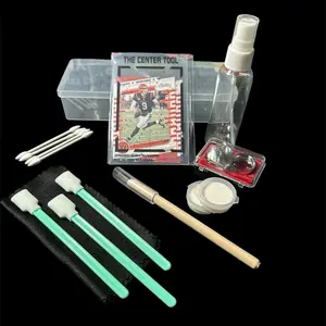 Sports Card Cleaning Prep Kit with Microfiber Cloth, Humidity Straw, Card Repair Tool, Magnifying Loop & Polishing Pads for Card Maintenance