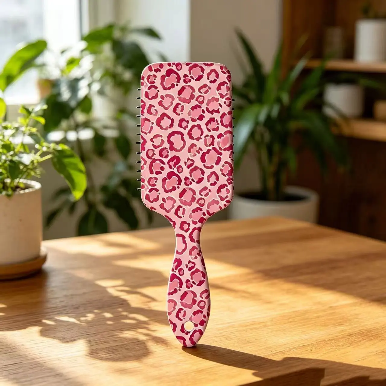 Leopard Pattern Anti Frizz Smoothing Hair Brush, Massage Scalp Comb, Smooths Hair Without Pulling, Say Goodbye to Frizz, Single Item, Finishing Tool
