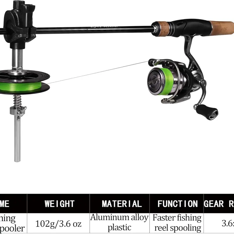 THKFISH Fishing Line Spooler - 102g Portable Clip-On Lightweight Aluminum Alloy Winder, Pocket-Size Outdoor Tool for 1-Person Anti-Tangle Spooling, 6.5-17mm Fit for Most Rods & Spinning Reels, Supports Line Through Guides, Boat-Side Spooling & At-Home Use