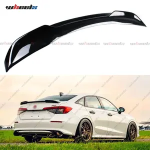 For 2022-2025 Honda Civic 4-Door Sedan - Si Style Gloss Black Carbon Fiber Trunk Spoiler Car Accessory