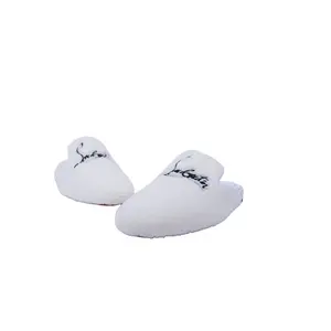 Pre-owned Christian Louboutin Cream Shearling Coolito Leather Flat Mules Size 43