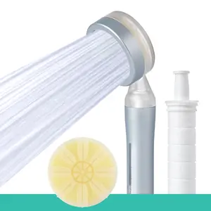 Barumi Pluo Handheld Filtered Shower Head - Silver, Vitamin C Filter for Healthy Skin & Hair, High Pressure Soft Spray, Dual Filtration Removes Chlorine & Impurities, Gentle Shower for Pets