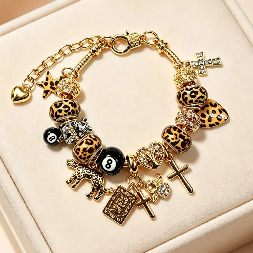 Halloween Fall Gift Women’s Black Billiards 8-Ball Bracelet, Elegant Statement Jewelry Gift