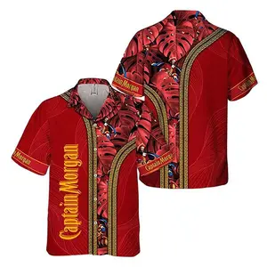 Tropical Inside Captain Morgan Hawaiian Shirt, Funny Summer Beach Shirt, Vintage Vacation Shirt, Soft Polyester Shirt Gift