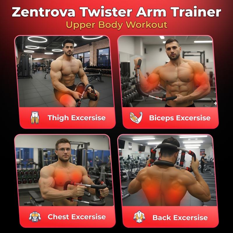 Twister Arm Trainer Adjustable Multi-functional Portable Arm Workout Tool for Chest Shoulders Strength & Back Built to Push Limits Includes Storage Bag