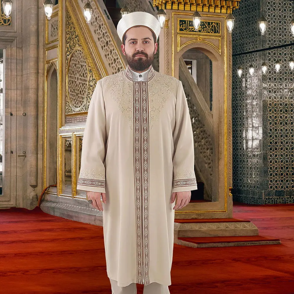 Jubba VHD Buhari Muslim Prayer Robe for Men - Lightweight High-Quality Fabric with Intricate Embroidery Ideal for All Seasons and Special Occasions Lo
