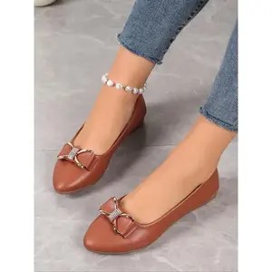 Women's Fashionable Solid Color Dance Shoes, Ballerina Flats, Casual Comfortable Pointed Toe Flat Shoes for Daily Wear, Lightweight Breathable Shoes for Women & Girls, RunningGift