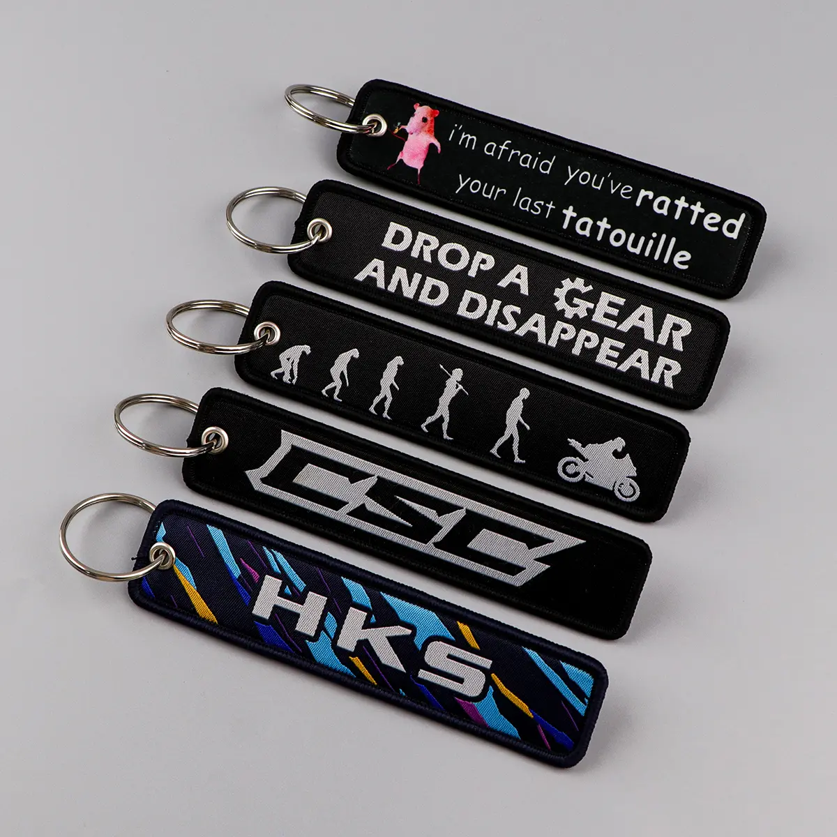 Quotes Embroidery Key Fobs Cool Keychain For Motorcycles Cars Key Ring Key Holder Key Tags Chaveiro Jewelry Holiday Gifts
