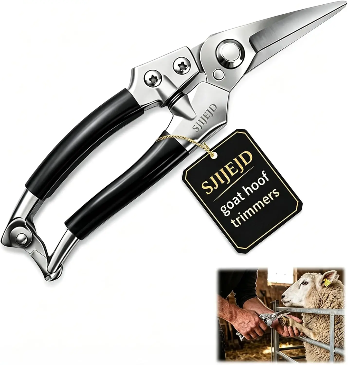 Goat Hoof Trimmers, Sheep Shears, Hoof Kit, Farrier Tools, Nippers, Horse Grooming Supplies Hoof Accessories –Versatile Hoof Wire and Pipe Cutting Tool for Livestock – Silver (1pack)