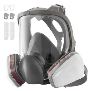 VEVOR Reusable Respirator Mask with Dual-Layer Filtration for Superior Protection Ergonomic Leak-Proof Fit Clear Vision Washable & Reusable Design for Painting Polishing Welding Woodworking