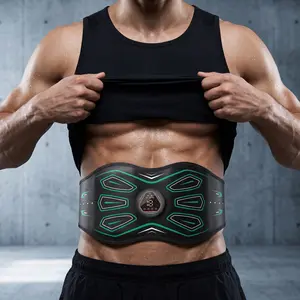 A new European and American sports favorite: 2026 model unisex abdominal training belt featuring six workout modes, adjustable intensity across 18 levels, a Velcro waistband, and a rechargeable battery.